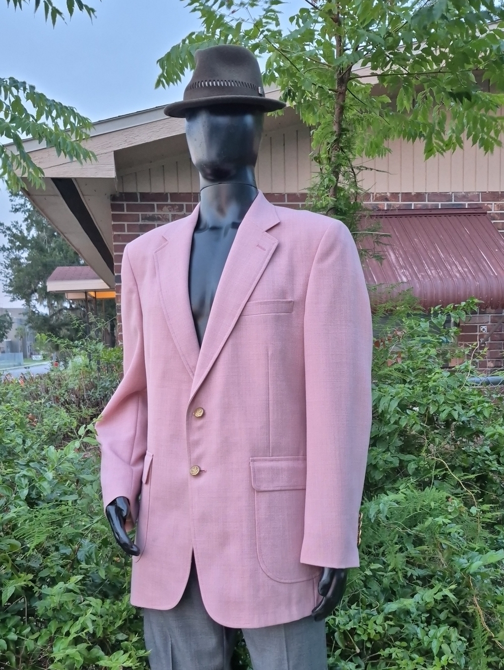 Andhurst (USA) Men's Vintage Pink Luxury Blazer W/Gold Button Accents
